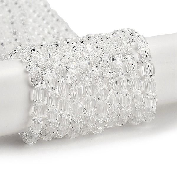 

PandaHall Transparent Glass Beads Strands, Faceted Barrel, Clear, 5~6x4mm, Hole: 1mm, about 78~81pcs/strand, 15.94''~18.82''(40.5~47.8cm)...
