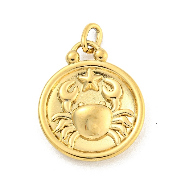 

PandaHall 304 Stainless Steel Pendants Rhinestone Settings, Round with Constellations, Cancer, 20.5x17x3.5mm, Hole: 3.5x2mm, Fit for 0.9mm...