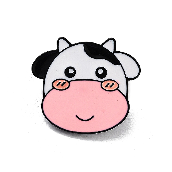 

PandaHall Alloy Enamel Brooches, Black Enamel Pin, Cattle, 21x24x2mm Alloy+Enamel Cattle