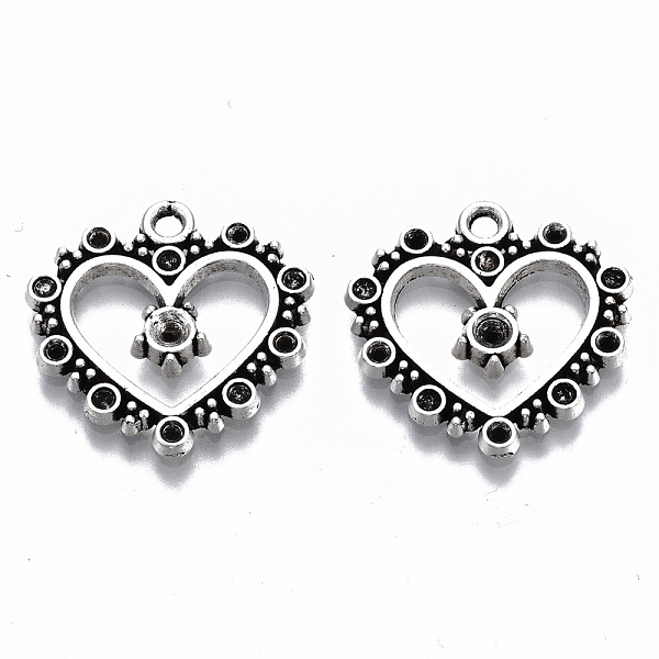 

PandaHall Tibetan Style Alloy Pendant Rhinestone Settings, Lead Free & Cadmium Free, Heart, Antique Silver, Fit for 1.2~2mm Rhinestone...
