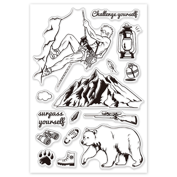 

PandaHall PVC Plastic Stamps, for DIY Scrapbooking, Photo Album Decorative, Cards Making, Stamp Sheets, Mountain Pattern, 16x11x0.3cm...