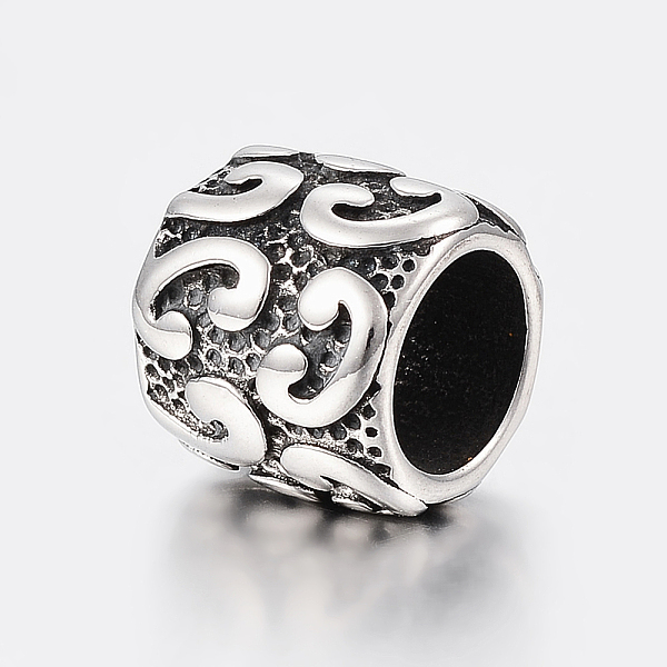 

PandaHall 304 Stainless Steel Beads, Large Hole Beads, Column, Antique Silver, 13x12mm, Hole: 9mm 304 Stainless Steel Column