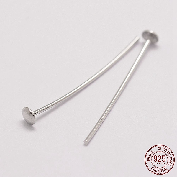 Anti-Tarnish Rhodium Plated 925 Sterling Silver Flat Head Pins