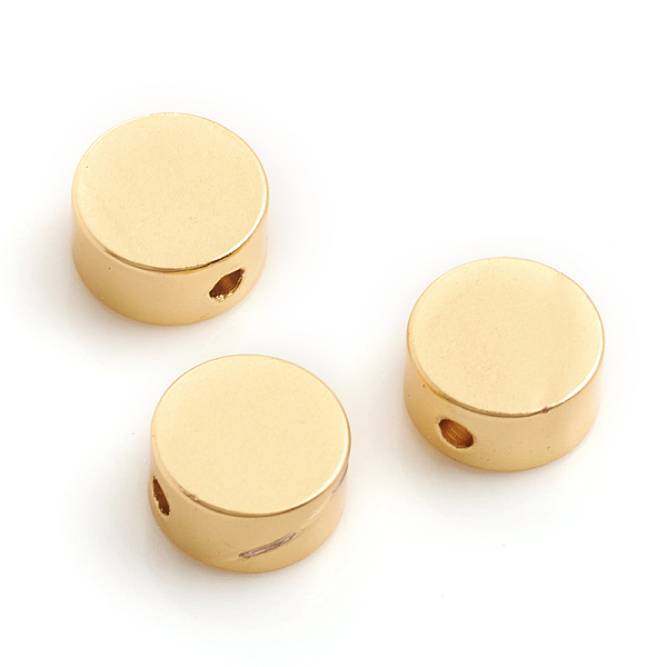 

PandaHall Matte Style Brass Beads, Long-Lasting Plated, Flat Round, Real 14K Gold Plated, 6x3mm, Hole: 1mm Brass Flat Round