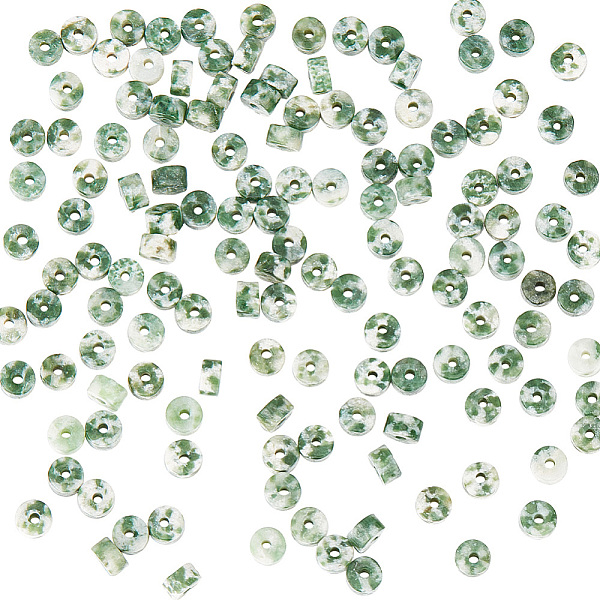 

PandaHall GOMAKERER 1 Strand Natural Green Spot Jasper Beads Strands, Flat Round/Disc, Heishi Beads, 4.3x2.5mm, Hole: 1mm, about...