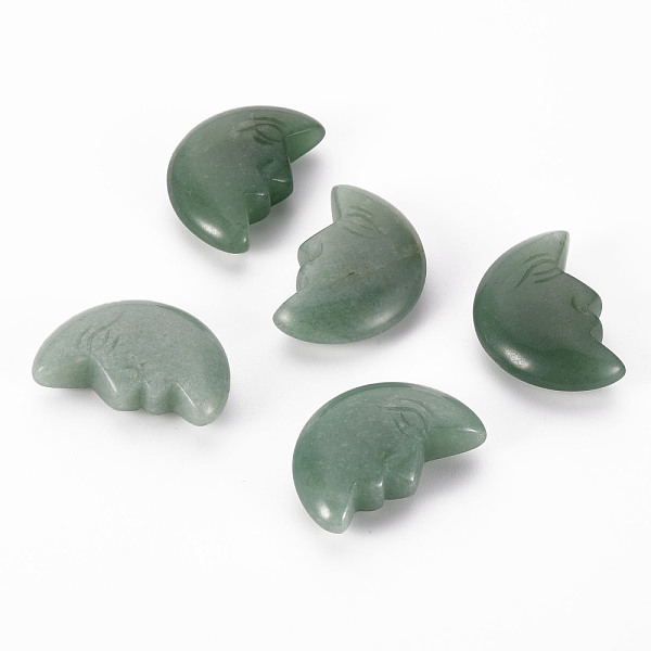 

PandaHall Natural Green Aventurine Beads, No Hole/Undrilled, Moon, 29.5~30.5x21x9.5mm Green Aventurine Moon
