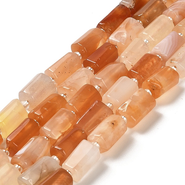 

PandaHall Natural Orange Botswana Agate Beads Strands, with Seed Beads, Faceted, Column, 8.5~11x5.5~6.5mm, Hole: 1mm, about 14~15pcs/strand...
