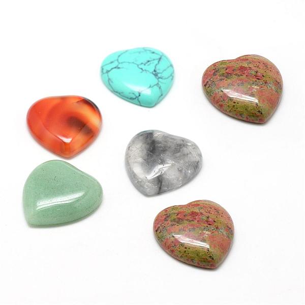

PandaHall Natural & Synthetic Mixed Stone Cabochons, Heart, 15x18x6mm Mixed Stone Heart