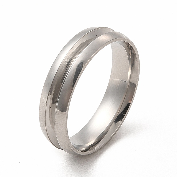 

PandaHall 201 Stainless Steel Grooved Finger Ring Settings, Ring Core Blank, for Inlay Ring Jewelry Making, Stainless Steel Color, Inner...