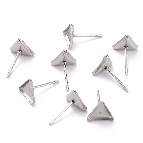 

PandaHall 304 Stainless Steel Stud Earring Settings, Triangle, Stainless Steel Color, 8x8x2mm, Tray: 7x7mm, Pin: 0.8mm 304 Stainless Steel...