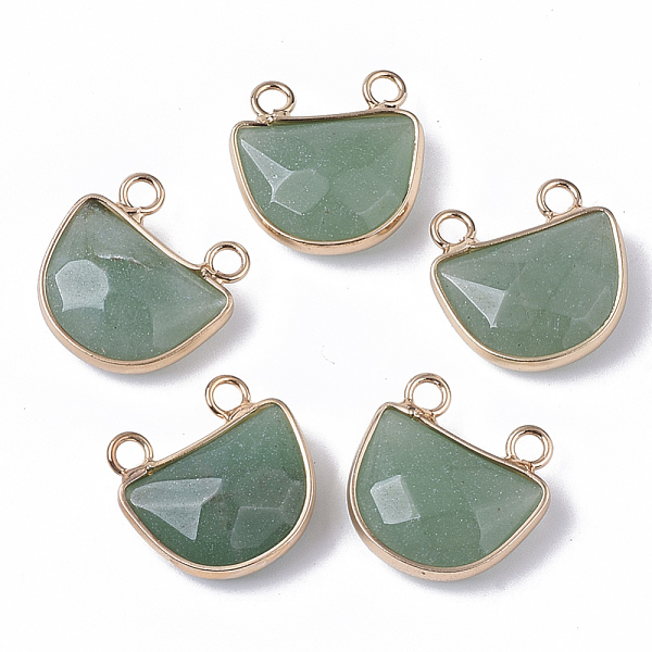 

PandaHall Natural Green Aventurine Semi Circle Pendants, with Golden Tone Brass Open Back Bezel, Faceted, Half Round, 18x17.5x6.5mm, Hole...
