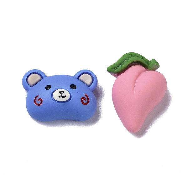 

PandaHall Opaque Resin Cabochons, for DIY Decoration, Bear & Peach, Mixed Color, Bear: 12.5x18x8mm, Peach: 19x15x7.5mm Resin Mixed Shapes..., Multicolor