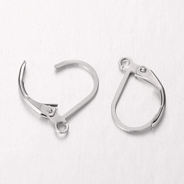 

PandaHall 304 Stainless Steel Leverback Earring Findings, with Loop, Stainless Steel Color, 16x11x2mm, Hole: 1.5mm, Pin: 0.7mm 304 Stainless...