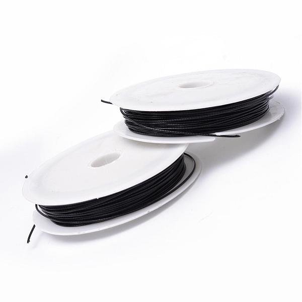 

PandaHall Tiger Tail Wire, Nylon-coated Stainless Steel, Black, 1.0mm, about 26.24 Feet(8m)/roll, 10 rolls/group Stainless Steel Round Black