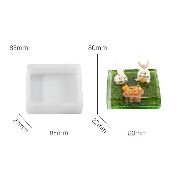 

PandaHall DIY Silicone Display Molds, Resin Casting Molds, Clay Craft Mold Tools, White, Square, 85x85x22mm Silicone Square White