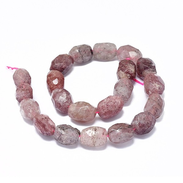 

PandaHall Natural Strawberry Quartz Beads Strands, Faceted, Oval, 18~20.5x13~14mm, Hole: 1.2mm, about 21pcs/strand, 15.6 inch(39.8cm)...