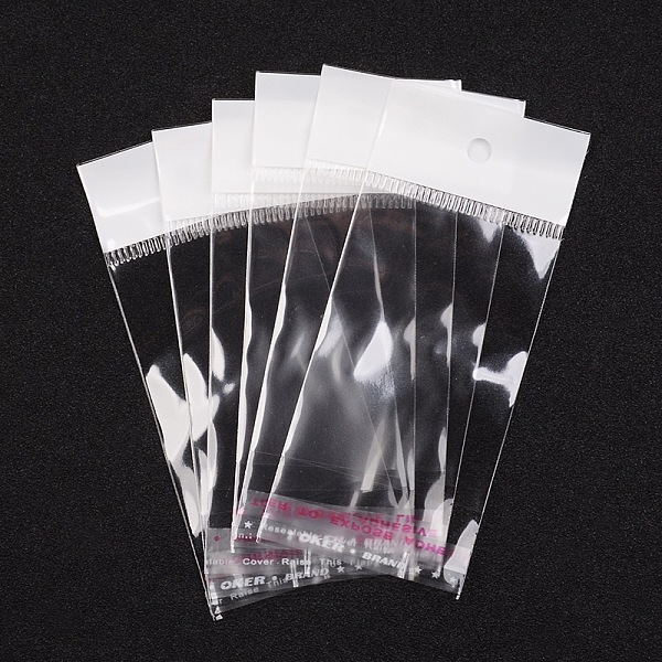 

PandaHall Cellophane Bags, 11.5x5cm, Unilateral Thickness: 0.035mm, Inner Measure: 6.5x5cm, Hole: 6mm OPP Cellophane Clear