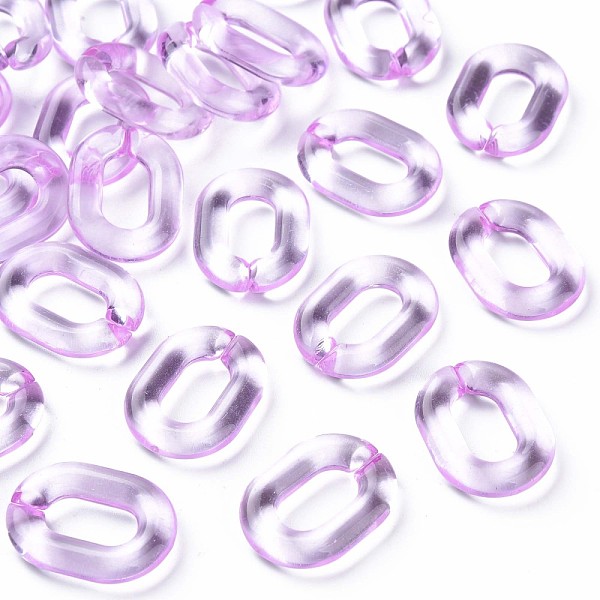 

PandaHall Transparent Acrylic Linking Rings, Quick Link Connectors, for Cable Chains Making, Oval, Violet, 24x18x5mm, Inner Diameter: 13x7mm..., Purple