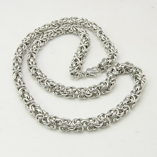

PandaHall 304 Stainless Steel Necklace Men's Byzantine Chain Necklaces, 22.44 inch(57cm) 304 Stainless Steel