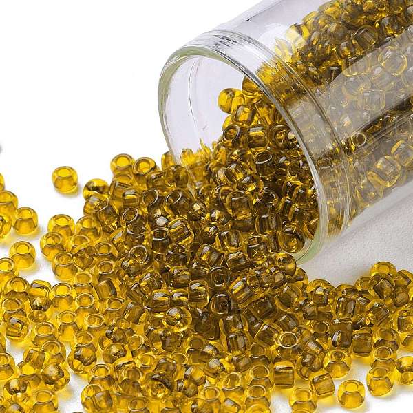 

PandaHall TOHO Round Seed Beads, Japanese Seed Beads, (2155) Transparent Chamomile, 8/0, 3mm, Hole: 1mm, about 1111pcs/50g Glass Gold