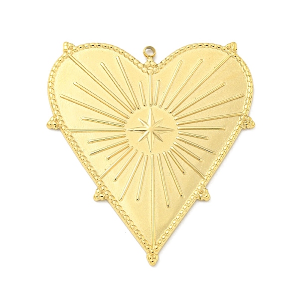 

PandaHall Vacuum Plating 304 Stainless Steel Pendants, Heart with Star Charms, Real 18K Gold Plated, 42.5x38x1.7mm, Hole: 1.6mm 304...
