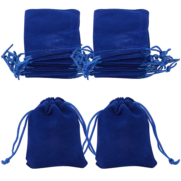 Beebeecraft 25Pcs Rectangle Velvet Drawstring Pouches