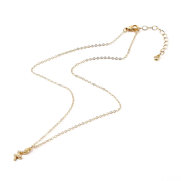 

PandaHall Brass Micro Pave Clear Cubic Zirconia Pendant Necklaces, with Cable Chains, Snake, Golden, 16.3 inch(41.5cm) Brass Clear