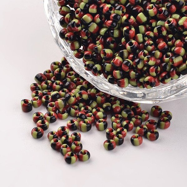 

PandaHall 8/0 Opaque Colours Seep Glass Beads, Round Seed Beads, Colorful, 2.5~3x2~3mm, Hole: 0.8mm, about 15000pcs/450g Glass