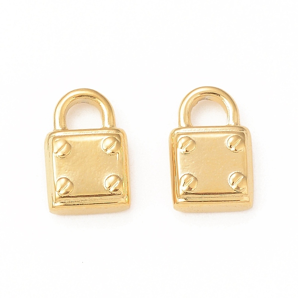 

PandaHall 304 Stainless Steel Pendants, Lock Charms, Real 18K Gold Plated, 12x8.5x3mm, Hole: 3x3mm 304 Stainless Steel Lock