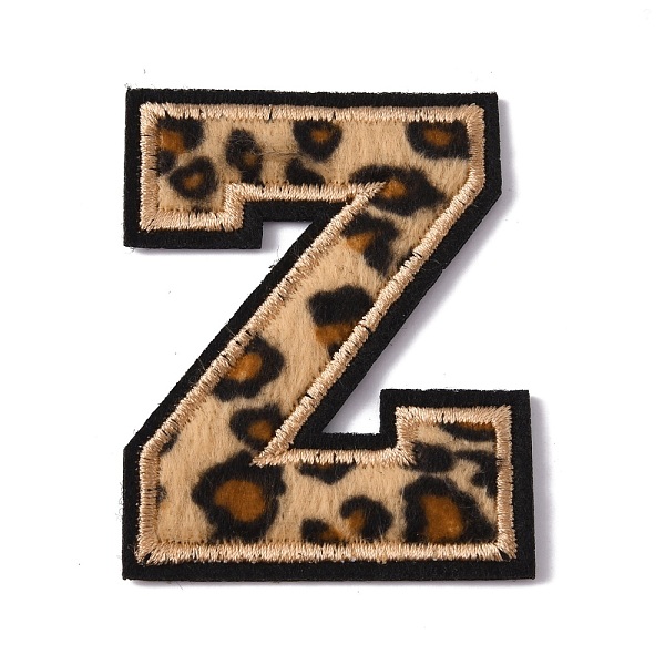 

PandaHall Polyester Computerized Embroidery Cloth Iron On Sequins Patches, Leopard Print Pattern Stick On Patch, Costume Accessories..., Gold