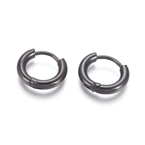 

PandaHall 304 Stainless Steel Huggie Hoop Earrings, Hypoallergenic Earrings, with 316 Surgical Stainless Steel Pin, Electrophoresis Black...