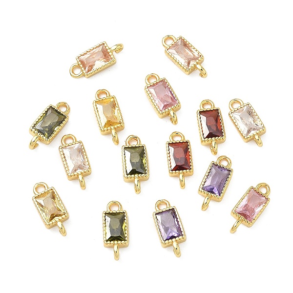 Breloques de connecteur en laiton pavé de zircone cubique