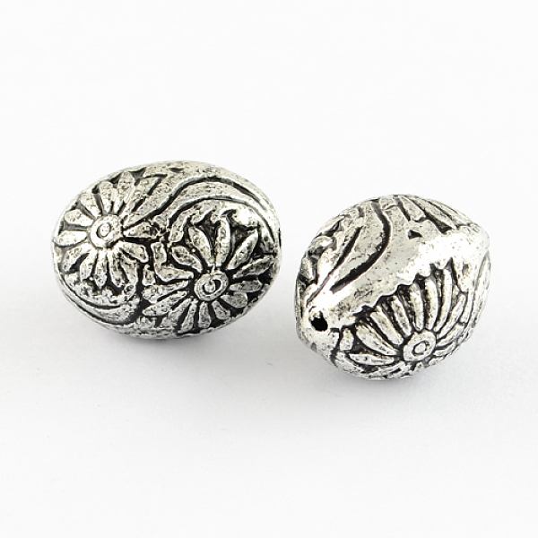 

PandaHall Antique Acrylic Beads, Oval, Antique Silver Plated, 19.5x15mm, Hole: 1.5mm, about: 220pcs/500g Acrylic Oval