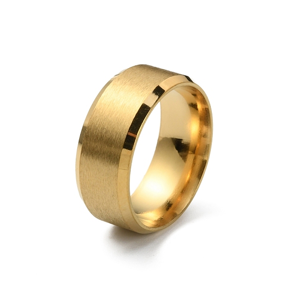 

PandaHall 201 Stainless Steel Plain Band Ring for Women, Matte Gold Color, US Size 7(17.3mm) 201 Stainless Steel