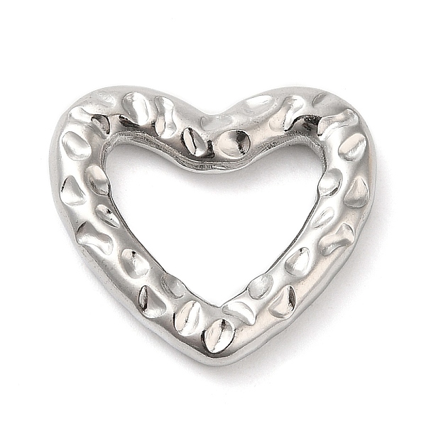 

PandaHall 304 Stainless Steel Linking Rings, Hammered, Heart, Stainless Steel Color, 20x22x3mm, Inner Diameter: 9.5x14mm 304 Stainless Steel...