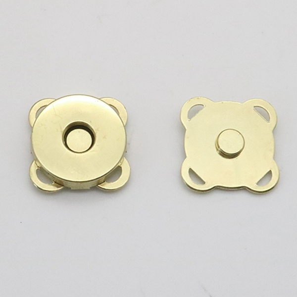 PandaHall Alloy Magnetic Buttons Snap Magnet Fastener, Flower, for Cloth & Purse Makings, Golden, 18mm 2pcs/set Alloy