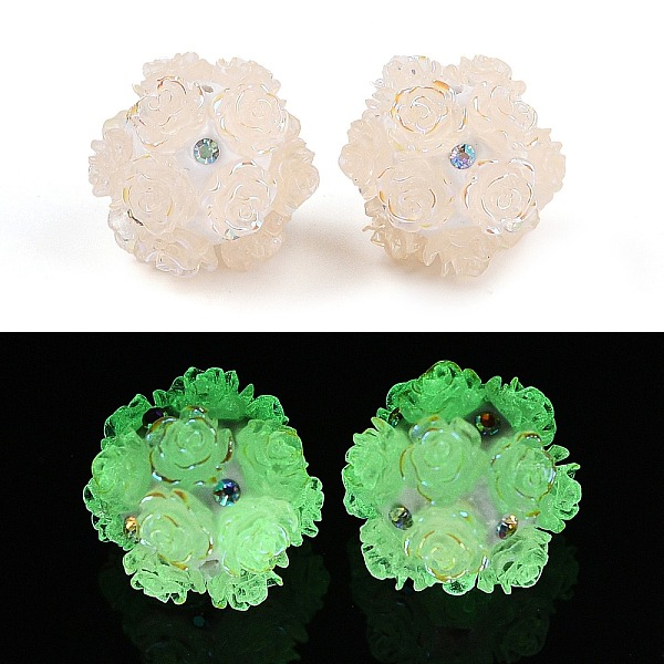

PandaHall Acrylic Handmade Luminous Polymer Clay Rhinestone Beads, Glow in the Dark, Flower, PapayaWhip, 20~21mm, Hole: 1.8mm Polymer Clay..., Orange