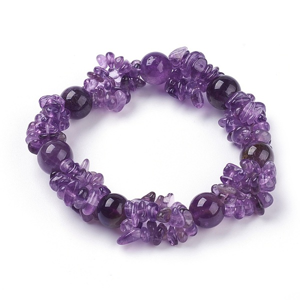 

PandaHall Natural Amethyst Stretch Bracelets, 1-3/4 inch(4.6cm) Amethyst Purple