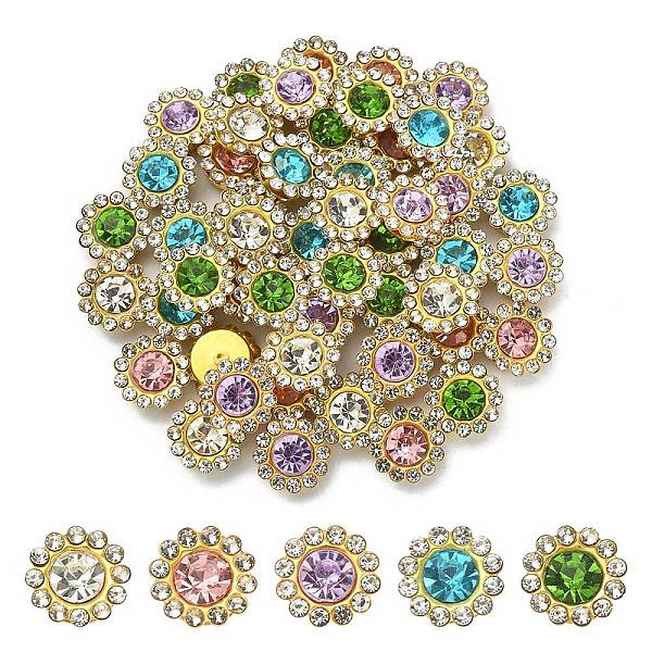 

PandaHall 50Pcs 5 Colors Flower Sew on Rhinestone, Transparent Glass Rhinestone, with Iron Prong Settings, Faceted, Mixed Color, 12x5mm..., Multicolor