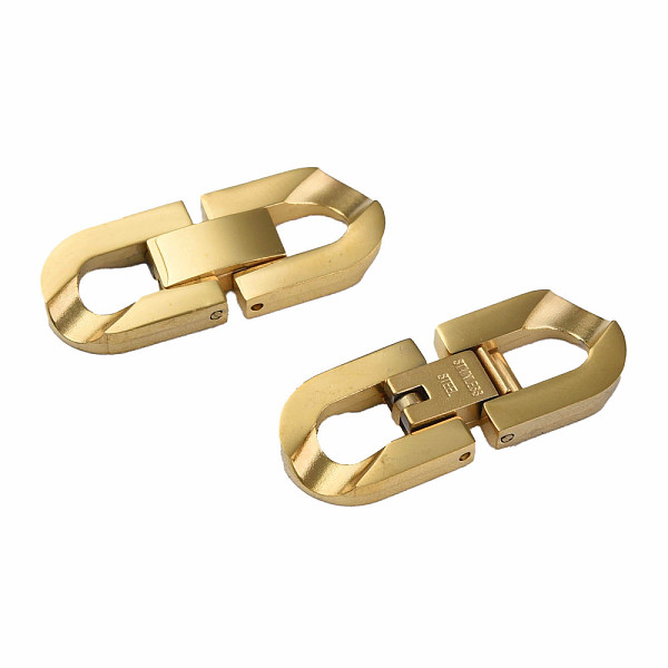 

PandaHall 304 Stainless Steel Fold Over Clasps, Oval, Golden, 28x11x3.5mm, Hole: 5x6mm 304 Stainless Steel