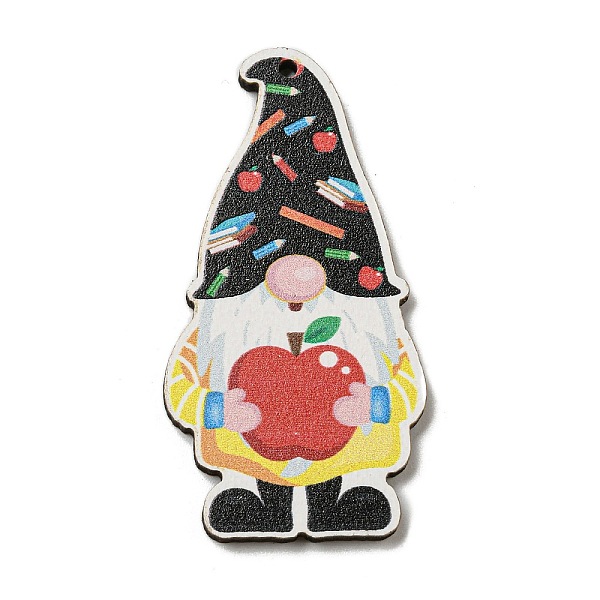 

PandaHall Wood Pendant, Teachers' Day Theme, Gnome, 50x26x2.5mm, Hole: 1.6mm Wood Gnome