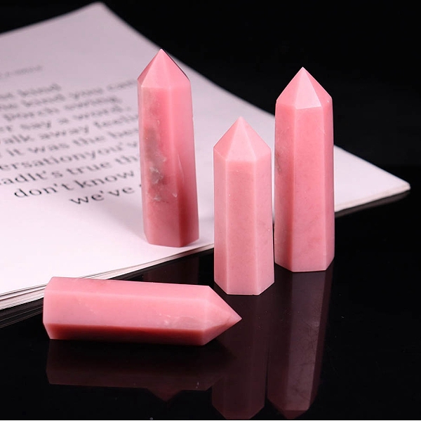 

PandaHall Point Tower Natural Pink Opal Home Display Decoration, Healing Stone Wands, for Reiki Chakra Meditation Therapy Decors, Hexagon...