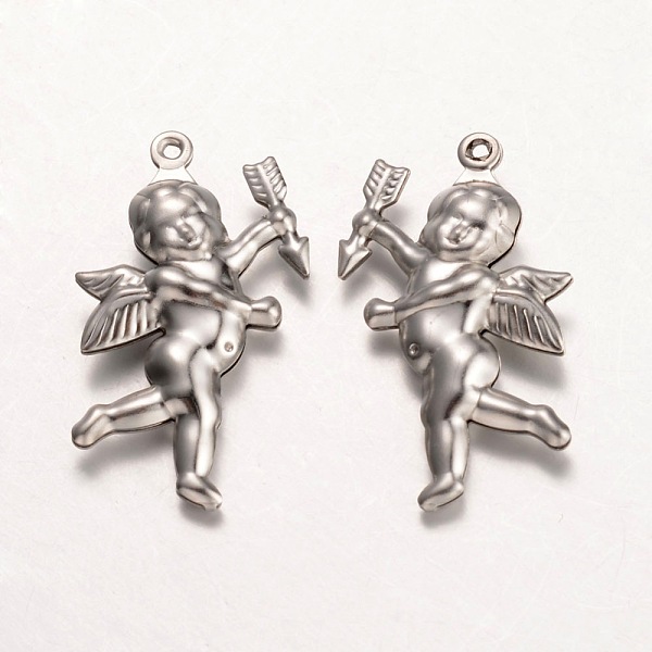 

PandaHall 316 Surgical Stainless Steel Pendants, Angel, Stainless Steel Color, 29x16x5mm, Hole: 1mm 316 Surgical Stainless Steel Angel &...