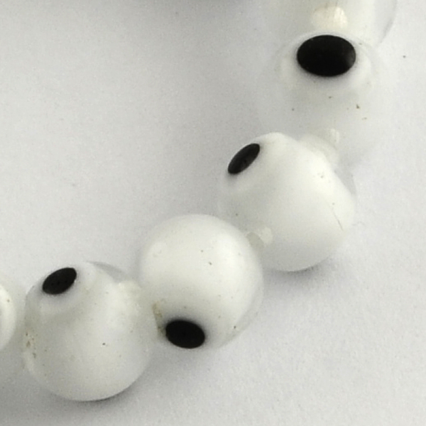 

PandaHall Round Handmade Evil Eye Lampwork Beads Strands, White, 8mm, Hole: 1mm, about 48pcs/strand, 13.7 inch Lampwork Evil Eye White