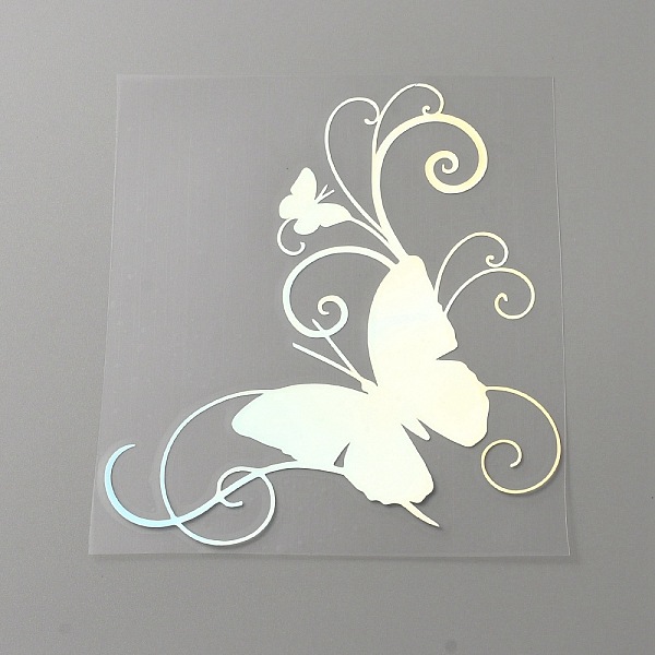 

PandaHall Reflective PVC Waterproof Car Stickers, Self-Adhesive Laser Decals, for Vehicle Decoration, Butterfly, Colorful, 166x149x0.2mm...