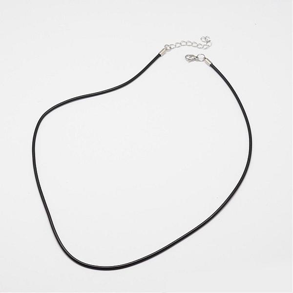 

PandaHall Round Leather Cord Necklaces Making, with 304 Stainless Steel Lobster Claw Clasps and Extender Chain, Black, 18.5 inch, 4mm...