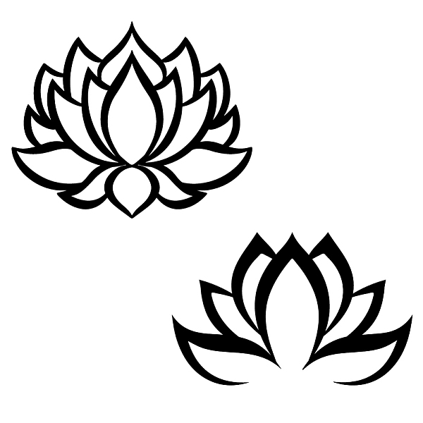 PandaHall SUPERDANT Line Lotus Computer Stickers Simple Line Flower Wall Decal Art Lotus Black Meditation Decor for Computer Tablet PC Small...