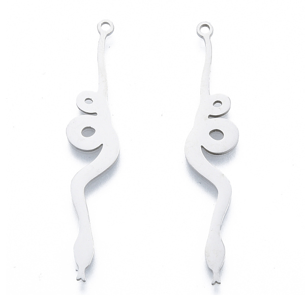 

PandaHall 201 Stainless Steel Pendants, Snake Charm, Stainless Steel Color, 45x9x1mm, Hole: 1.6mm 201 Stainless Steel Snake