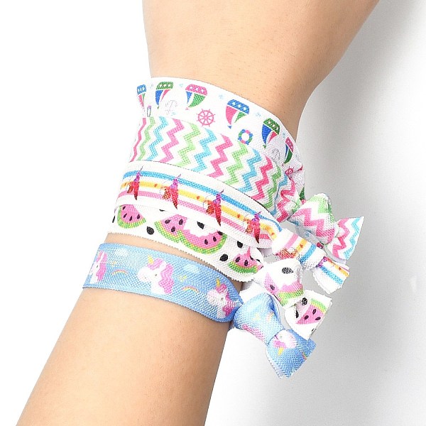 

PandaHall Girls Hair Accessories, Nylon Hair Ties, Ponytail Holder, Hair Accessories, Knot, Universe Themed Pattern, 95~107x15~17mm Nylon...