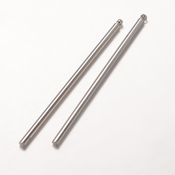 

PandaHall Brass Pendants, Bar, Platinum, 50x2mm, Hole: 1mm Brass Others